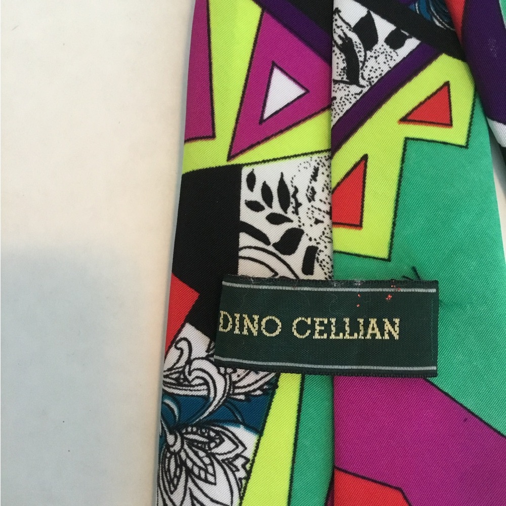 Multicolor Geometric Pattern Tie - Picture 13 of 14